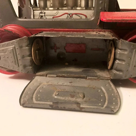 Vtg Nomura Japan Tin Battery 1200 Piston Action Tractor Incomplete Not Working - Picture 2 of 16